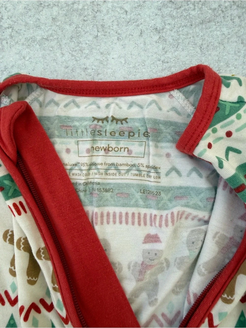 Little Sleepies Newborn Christmas Zip Pajamas 2 Pack Bamboo Holiday PJs